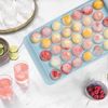 Mini Sphere Ice Cube Tray Balls, Round Ice Ball Maker Mould for Freezer, Includes Free Container (Pink)