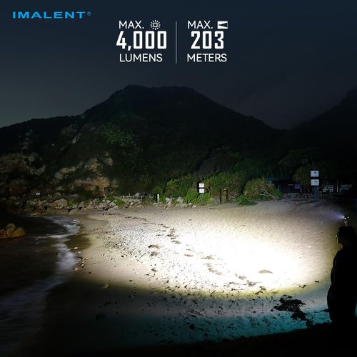 IMALENT LD70 Upgrated Small Flashlight 4000 Lumens EDC Lights with Charging Box, Powered by Rechargeable Built-in Battery for Outdoors, Emergency, Work (Deep Blue)
