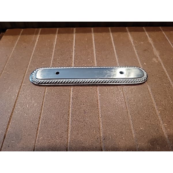 OVAL Rectangular Backplate For Cabinet Handles Satin Nickel Finish-3 In CC -NOS