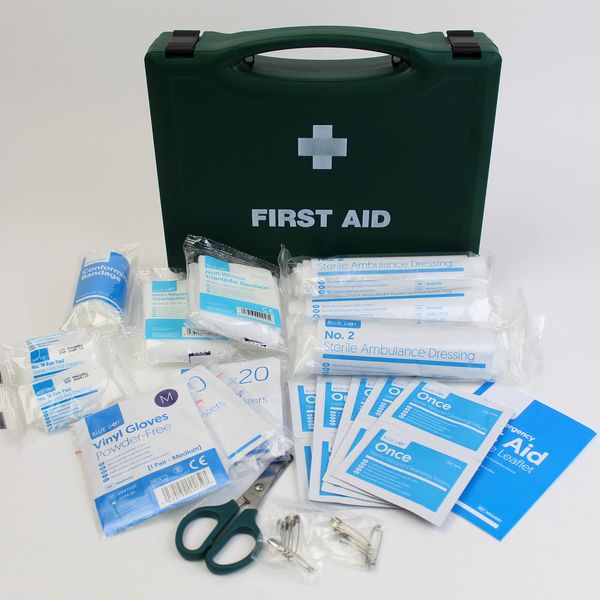 AFA Passenger Carrying Vehicle (PCV / PSV) First Aid Kit in a Compact Green Box. Expiry April 2026