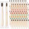 120 Pcs Bamboo Toothbrushes Bulk Soft Bristle Toothbrush Wooden Disposable Travel Toothbrush Bamboo Charcoal Individually Wrapped Toothbrush for Kid Adult Home Travel Use, 7.5 Inch, 12 Colors (Number)