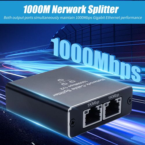 YAODHAOD Ethernet Splitter 1 to 2 1000Mbps LAN Network Splitter Internet Splitter RJ45 Ethernet Switch Extension Connector for Cat5/5e/6/7/8 Cable, Supports Two Devices Working Simultaneously