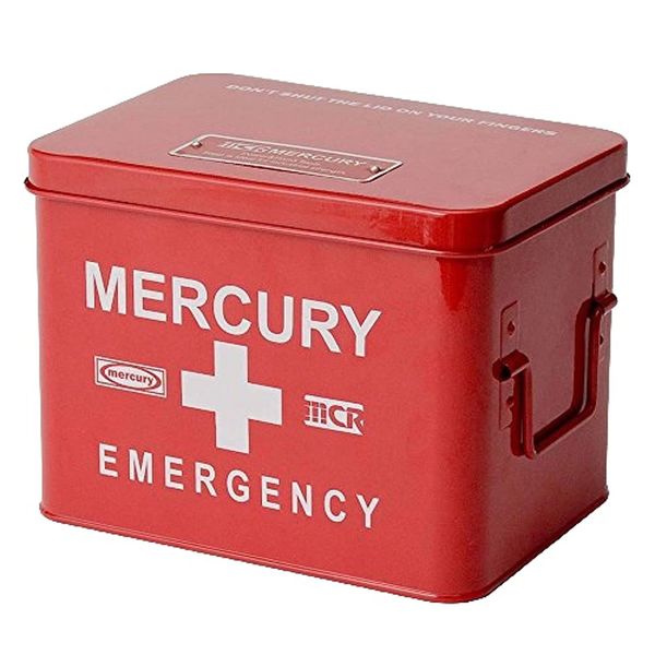 MERCURY MEBUEB Emergency Box, First Aid Kit, Medicine Box, Interior, Miscellaneous Goods, Storage, American Miscellaneous Goods, red