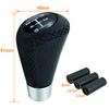 Lunsom PU Gear Shift Knob 5 Speed Shift Knob General Auto Manual Car (Black Stitching)
