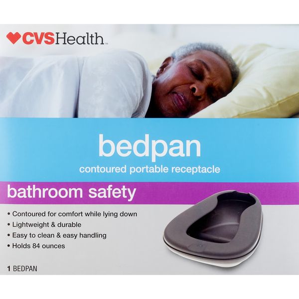 CVS Health Contoured Portable Bedpan Lightweight Durable NEW