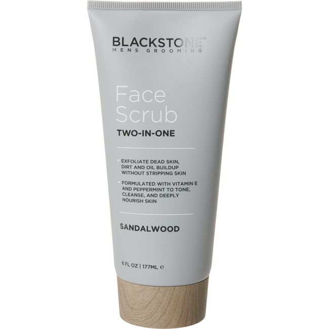 BLACKSTONE Men's Face Scrub Two-In-One, Sandalwood - 6 Oz