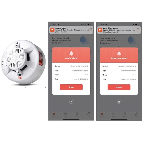 Smoke and Heat Detector with TUYA Wi-Fi App