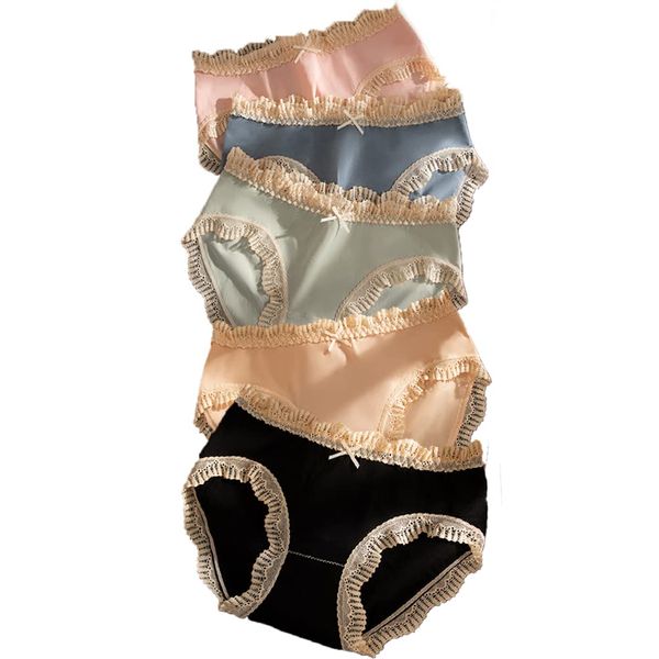 Alpbee Women's Panties, Lace Shorts, Super Cute, Seamless Underwear, Soft, Antibacterial, Highly Breathable and Stretchy, Regular Shorts, Quick Drying, Women's Panties, Pink/Beige/Blue/Light Green/Black