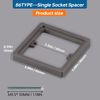 Acmerota Light Switch Surround 0.39IN/10MM Depth Single Socket Spacer Square Spacer Frame Grey Box Plate Socket Single Plug Socket Electrical Light switch Surround, Pack of 4