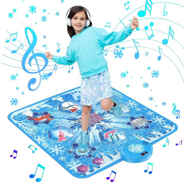 LEAPRCSTORE Dance Mat for Girls - Dance Pad Toys Gifts with 6 Game Modes, Built-In Music and LED Lights, Music Play Mat Christmas Birthday Gift for 3 4 5 6 7 8 9+ Year Old Kids