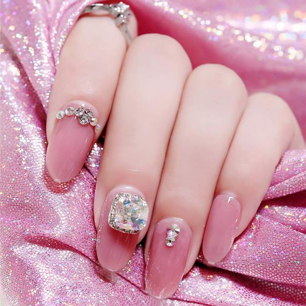 SIFASHION 3D Lovely Elegant Handmade Nail Tips Nail Bride 24pcs Pink Nail Tips