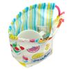 Small Drawstring Cafe Lemon White Cup Bag Popular Pattern Drawstring Cup Holder Handmade Made in Japan, white