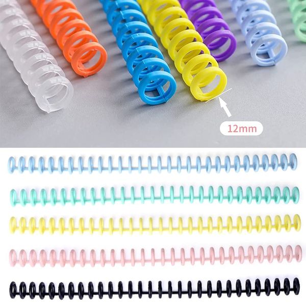 12 Pieces, 6 Colors, Hole Diameter 0.5 inches (12 mm), 30 Hole Binding Rings, Office Ring for Binding, File Book Making, Document Storing, Organization A4