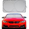 Car Windshield Sun Shade with Storage Pouch - Standard (64  x 32 inches)