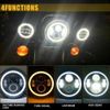 Chrome 7"inch LED Headlight Hi-Lo DRL Projector For Harley Softail Electra Glide