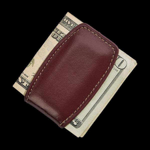 Brown Leather Money Clip