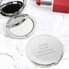 Personalised Silver Round Compact Mirror