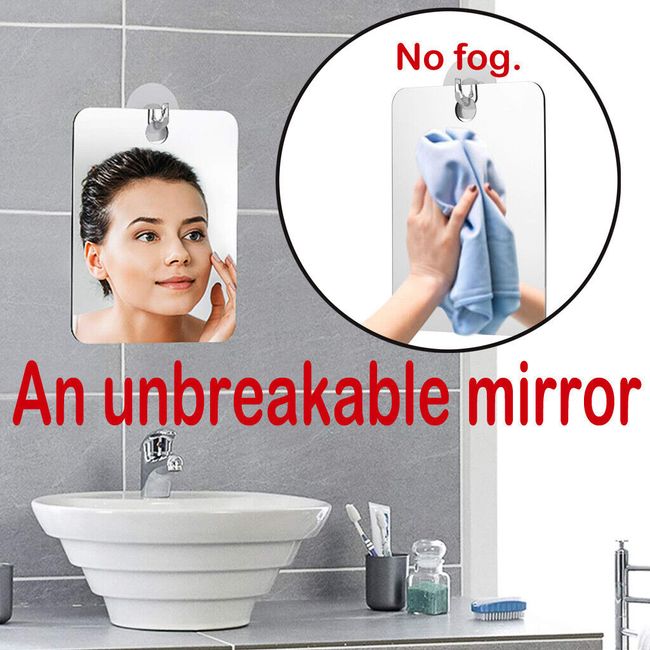 Fog Free Travel Mirror Bath Room Home Shower Makeup Tool Practical Home 17*13cm