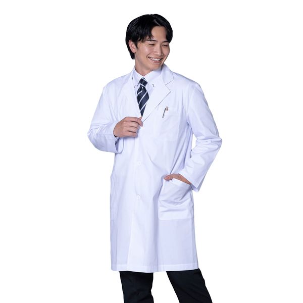 Matsuyoshi Doctor Coat, White Coat, LL Size, Men's, Exam Clothes, Training Clothes, Long Sleeve, With Pockets, Medical