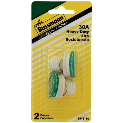 Bussmann BP/S-30 30 Amp Type S Time-Delay Dual-Element Plug Fuse Rejection Base, 125V UL Listed Carded, 2-Pack