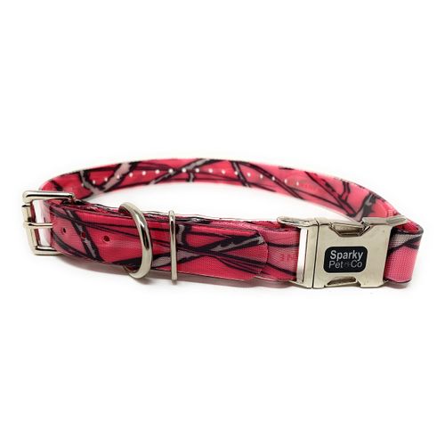 Sparky Pet Co - Apollo ECollar Replacement Strap - Dog Collar - Waterproof Biothane - Adjustable - Double Buckle - Quick Snap Metal Clasp - for Invisible Fence Systems - 1" x 30" (Pink Camo)
