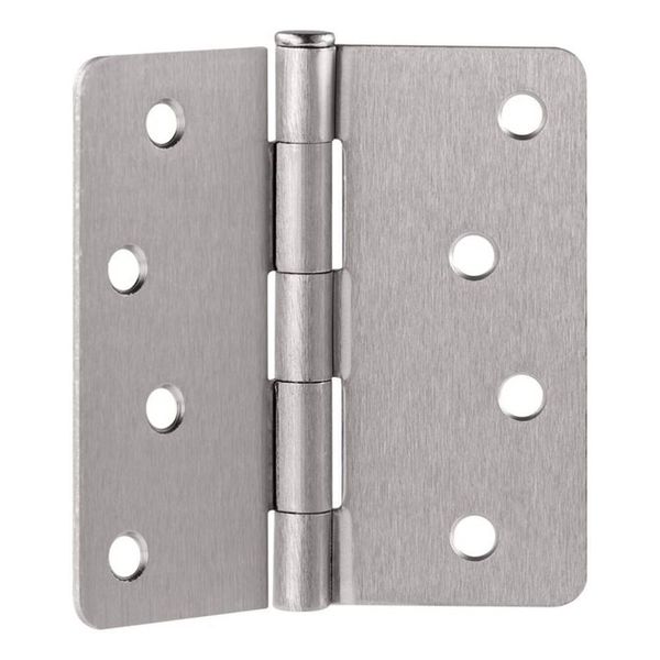 Design House Stainless Steel Door Hinge-Satin Nickel 4" 1/4" Radius 6-Pack