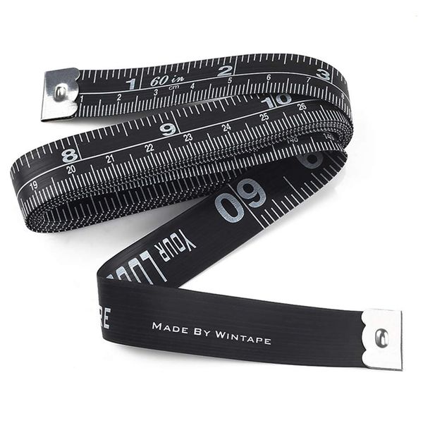 WINTAPE Dual Sided Body Measuring Ruler Sewing Cloth Tailor Tape Soft Tape for Family Measure Chest/Waist Circumference, 60inch/150cm (Black)