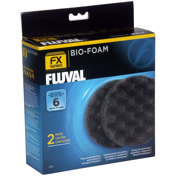 Fluval FX4/FX5/FX6 Bio-Foam, Replacement Aquarium Filter Media, 2-Pack, A239