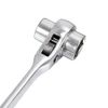 uxcell 19 x 22mm Forging Podger Scaffold Ratcheting Socket Polish Chrome Finish Wrench, Cr-V