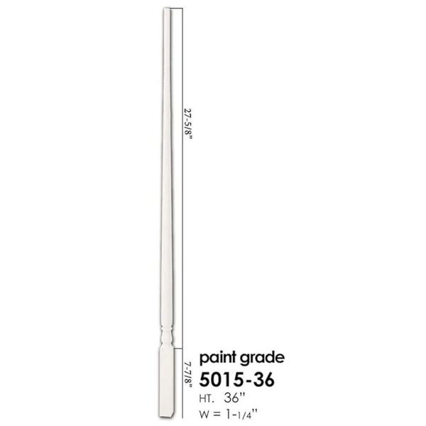 Primed 5015 baluster 1-1/4" x 36" Taper