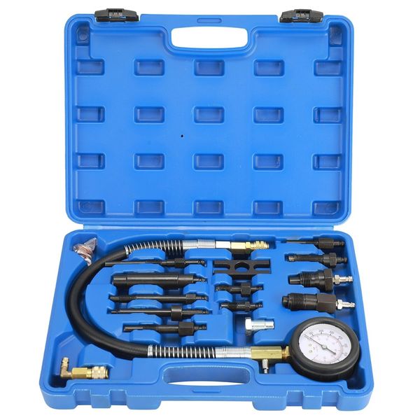 16Pcs Diesel Engine Compression Tester Kit Cylinder Pressure Test Tool Set
