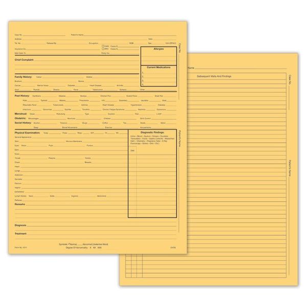 4011 General Practice Record Without Accounts 8 1/4 x 10 3/4" QTY 100