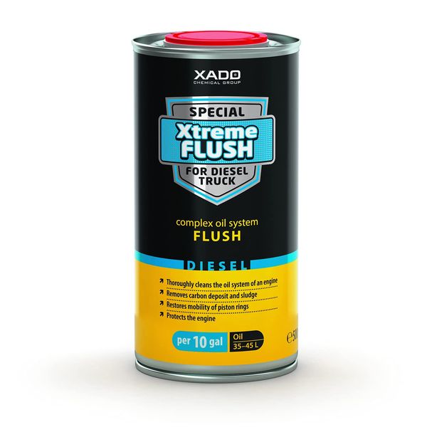 XADO Special Xtreme Engine Cleaner - Oil Additive - Motor Flush for Car Engine - Carbon Cleaner, Gunk Degreaser and Sludge Remover - Semi Truck Diesel Engine Oil System Treatment (Can, 500ml)