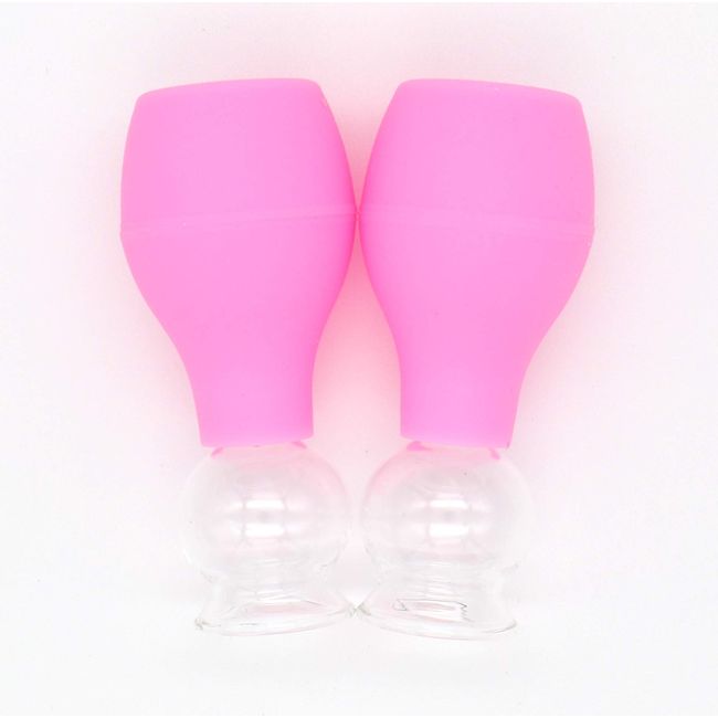Bonte Facial Cupping, Face Cupping, Suction, Glass Cup, Silicone Pump, Washable (Diameter 0.9 inch (23 mm), Set of 2