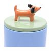 Raspberry Blossom Blue Dog Treat Jar