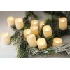 GenSwin Waterproof Outdoor Flameless Candles Flickering with Timer, Battery Operated LED Pillar Votive Tealight Candles(Battery Include), Set of 12 Plastic Warm Light(White, 1.5 x 2 Inch)