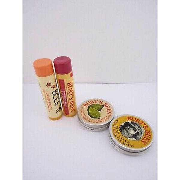 Burt's Bees Honey 4 Piece Gift Set Lip Balms, Hand Salve, Lemon Cuticle Cream