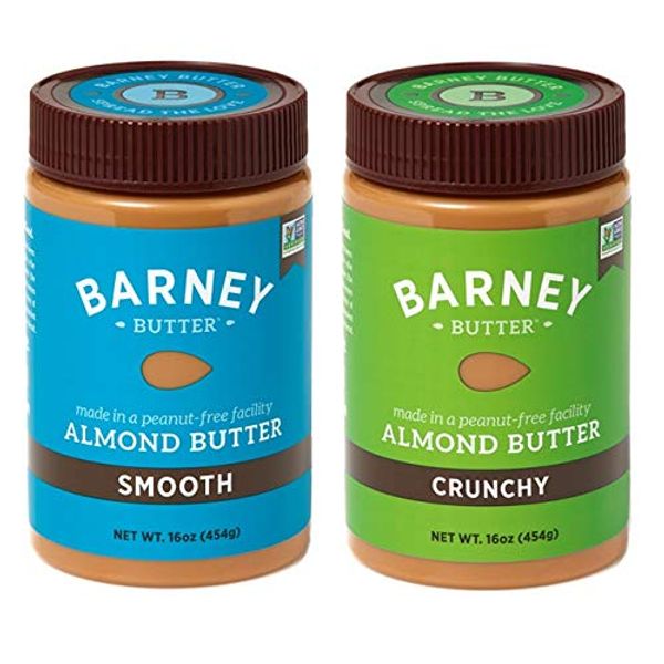 Barney Butter Smooth and Crunchy Almond Butter, 16 Oz (Pack of 2)