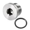 sourcing map Stainless Steel Inner Hex Head M22x1.5 Pipe Fitting Plug with Seal Ring for Terminate Pipe Ends