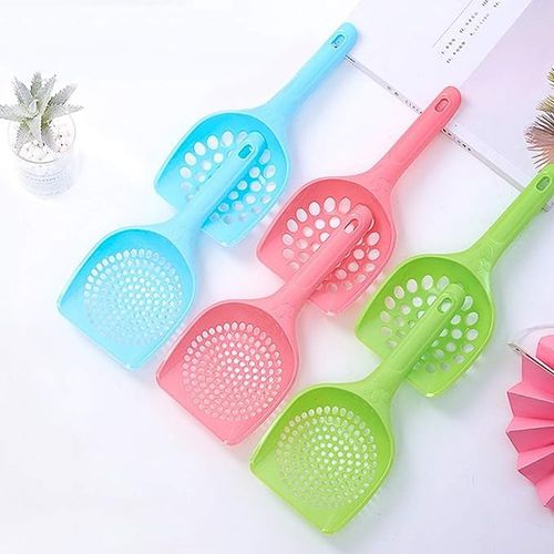 Jowxsx Pink Plastic Cat Litter Scoop Pet Care Sand Waste Scooper Shovel Hollow Cleaning Tool Pet Supplies Easy to Clean Cat Litter Scoops
