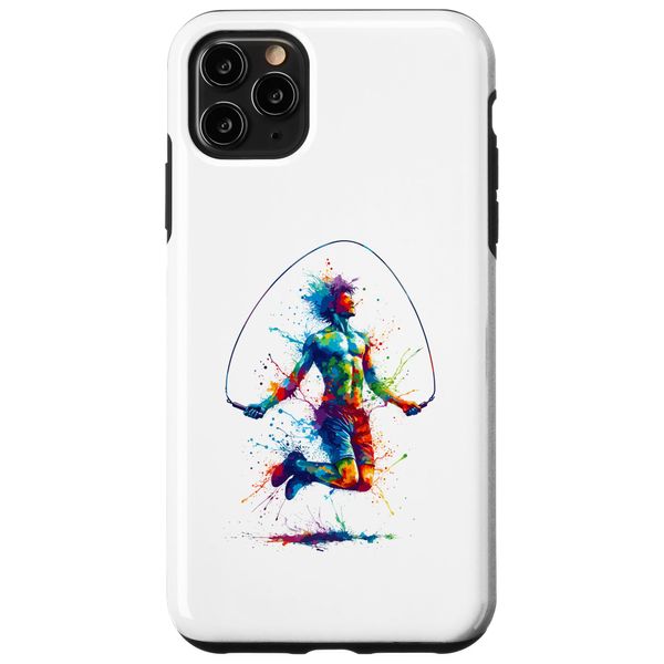 iPhone 11 Pro Max Colorful Splash Art Jumping Rope Skipping Rope Exercise Case