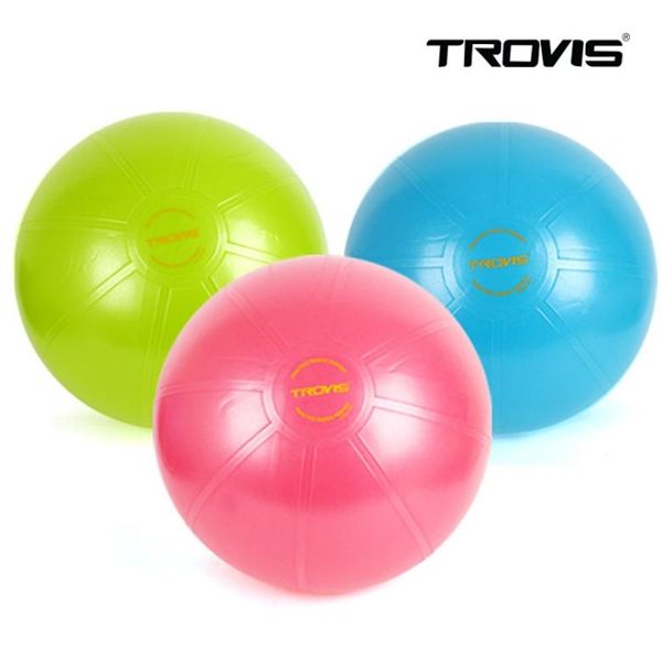 Trovis Premium Gym Ball 55cm Yoga Ball Rehabilitation Exercise Posture Correction Anti-Explosion, Single/Pink