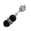 Joasia Silver plated Black Crystal Clip On Earrings