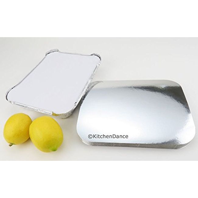 Large 3-Compartment Oblong TV Dinner Aluminum Foil Pan w/Board Lid