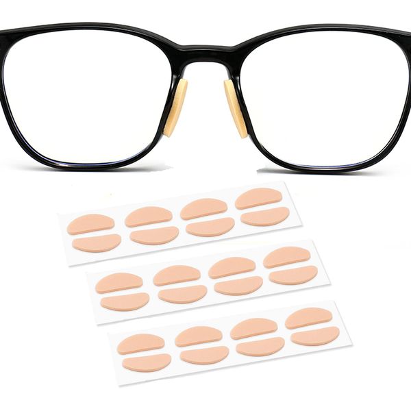 [TongTang] Glasses Nose Pads Seals, Fluffy, No Trace on Nose, Prevents Glasses from Slipping, Soft, 12 Pairs, nude