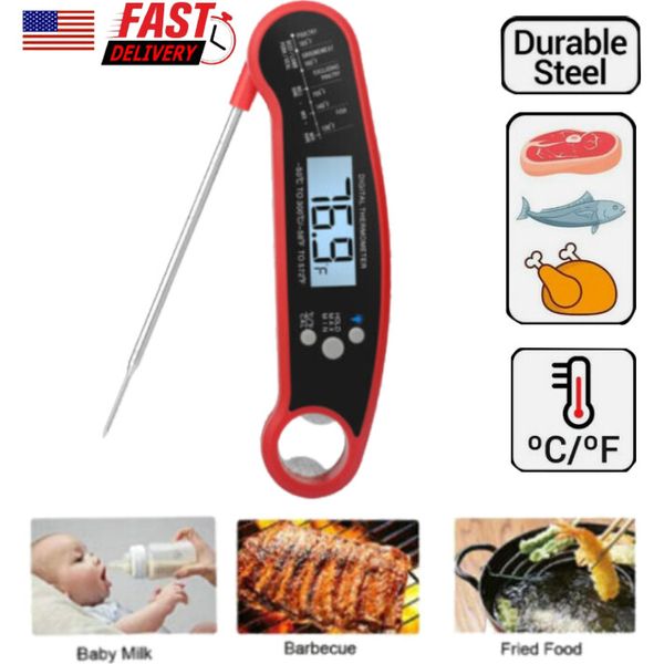 Instant Read Meat Thermometer Digital LCD Cooking BBQ Food Temperature Measuring