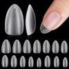 TOMICCA Nail Tip Sanded Nail Tip Short Full Cover Plain Tip Clear Tip Practice Commercial Use
