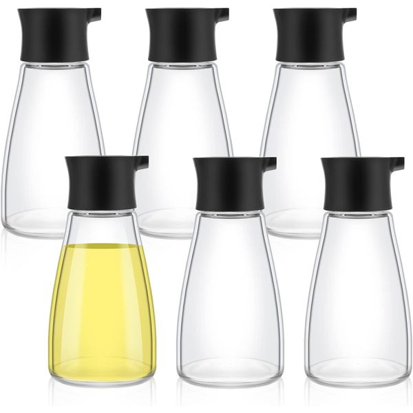 6 Pcs Soy Sauce Dispenser Leakproof Cruet Dispenser Set Small Sauce Bottles Glas