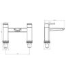 Brushed Nickel Twin Lever Bath Filler Tap