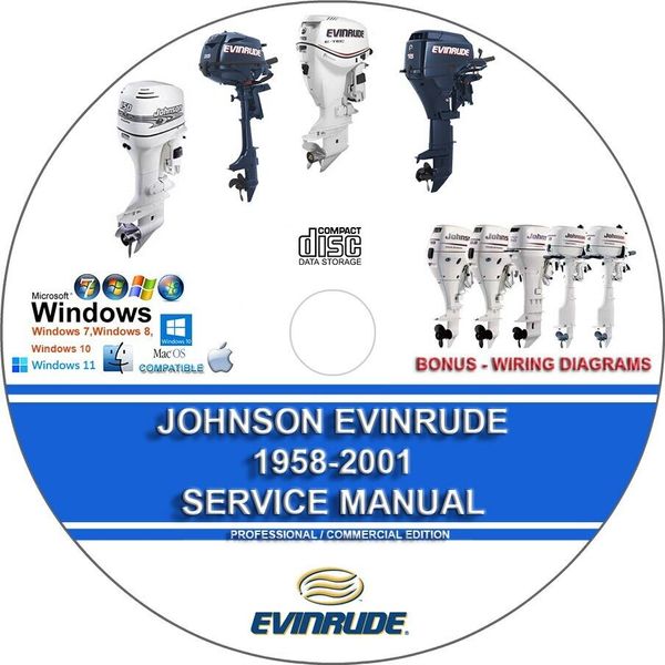 Johnson Evinrude Outboard 1958 - 2001  1-300HP Service Repair Manual